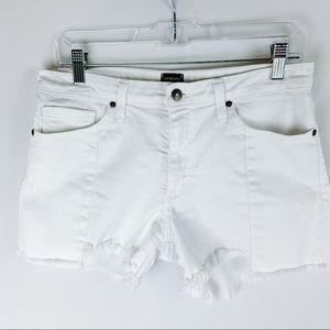 Just Black Denim White Shorts Frayed Hem